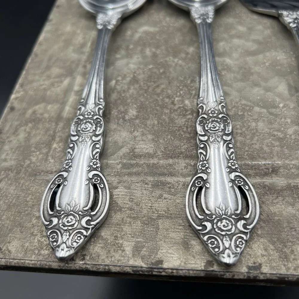 Vtg Oneida Michelangelo Stainless Serving Set 4 Pc Ladle Meat Fork Soup Spoons